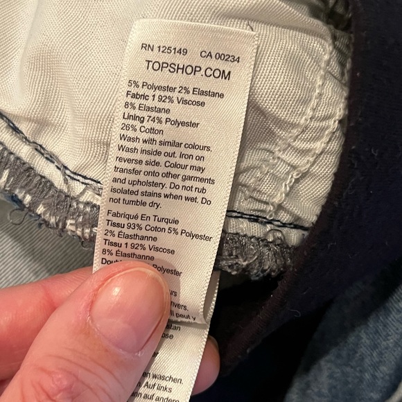 TOPSHOP MATERNITY UNDER BUMP JEANS RIPPED SKINNY BLUE - Picture 3 of 6